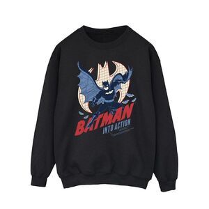 DC Comics Mens Batman Into Action Sweatshirt / Black